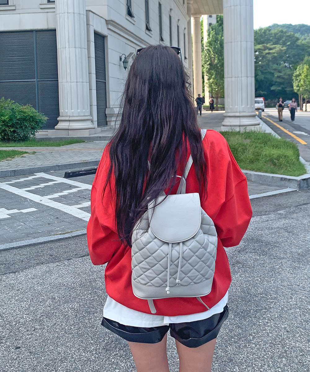 vanillasecond-소프트레더퀼팅백팩[2color]♡韓國女裝袋