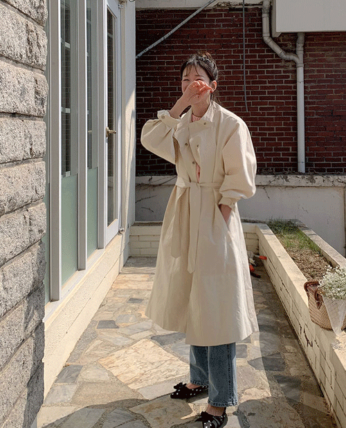 leelin - [무어스 베이직무드 트렌치 코트[size:F(55~77)]]♡韓國女裝外套