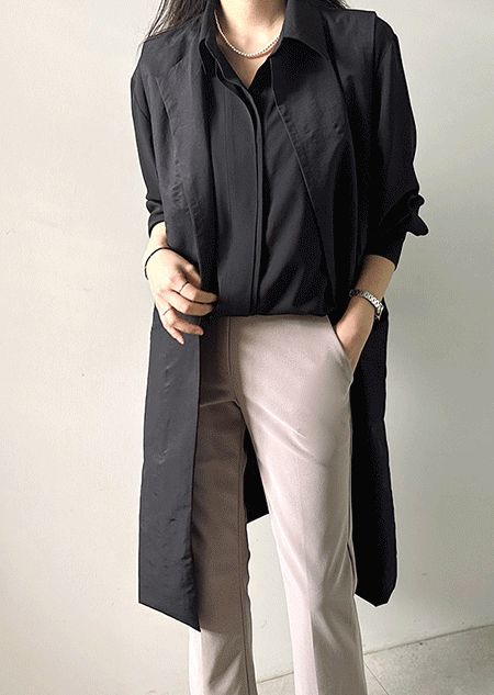 misharp - 미샵 - 모던 플랩 롱 조끼 (3 color)♡韓國女裝外套