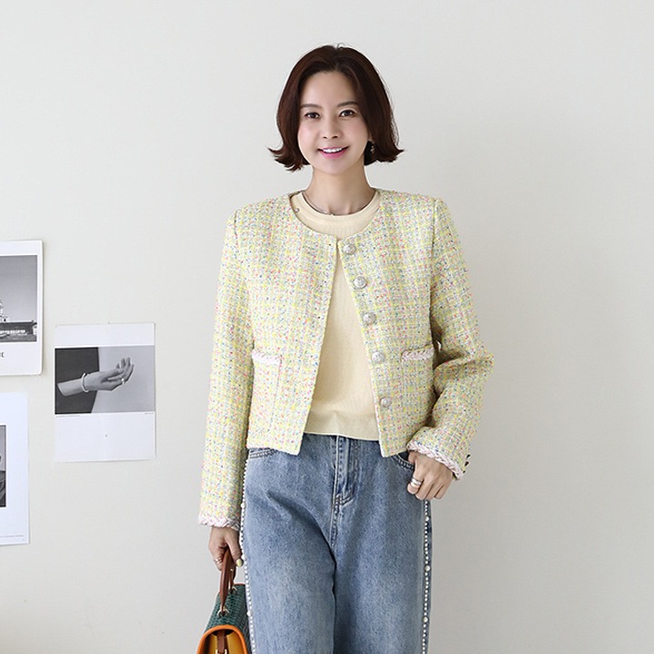 lemite - 포지타노 레몬트윗자켓(50%한정판매)♡韓國女裝外套